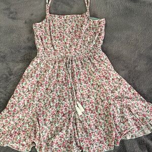 Floral spaghetti strap girls dress